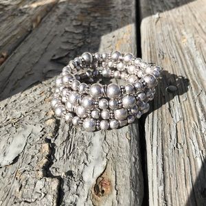 Silver spiral bracelet
